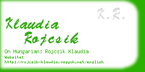 klaudia rojcsik business card